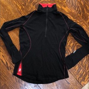 Icebreaker GT 200 Base Layer - Black/Red-Medium